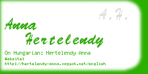 anna hertelendy business card